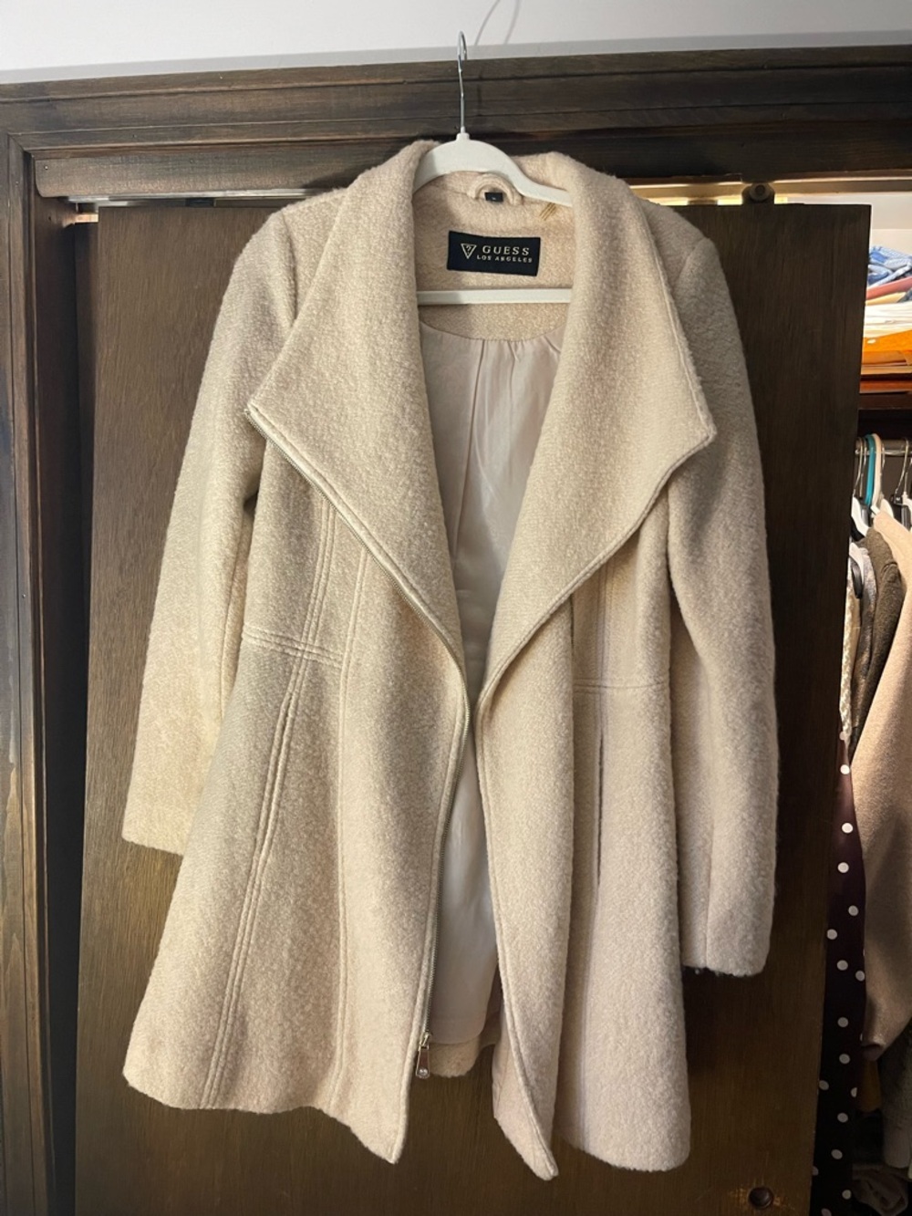 GUESS Cream Open-Front Trench Coat
